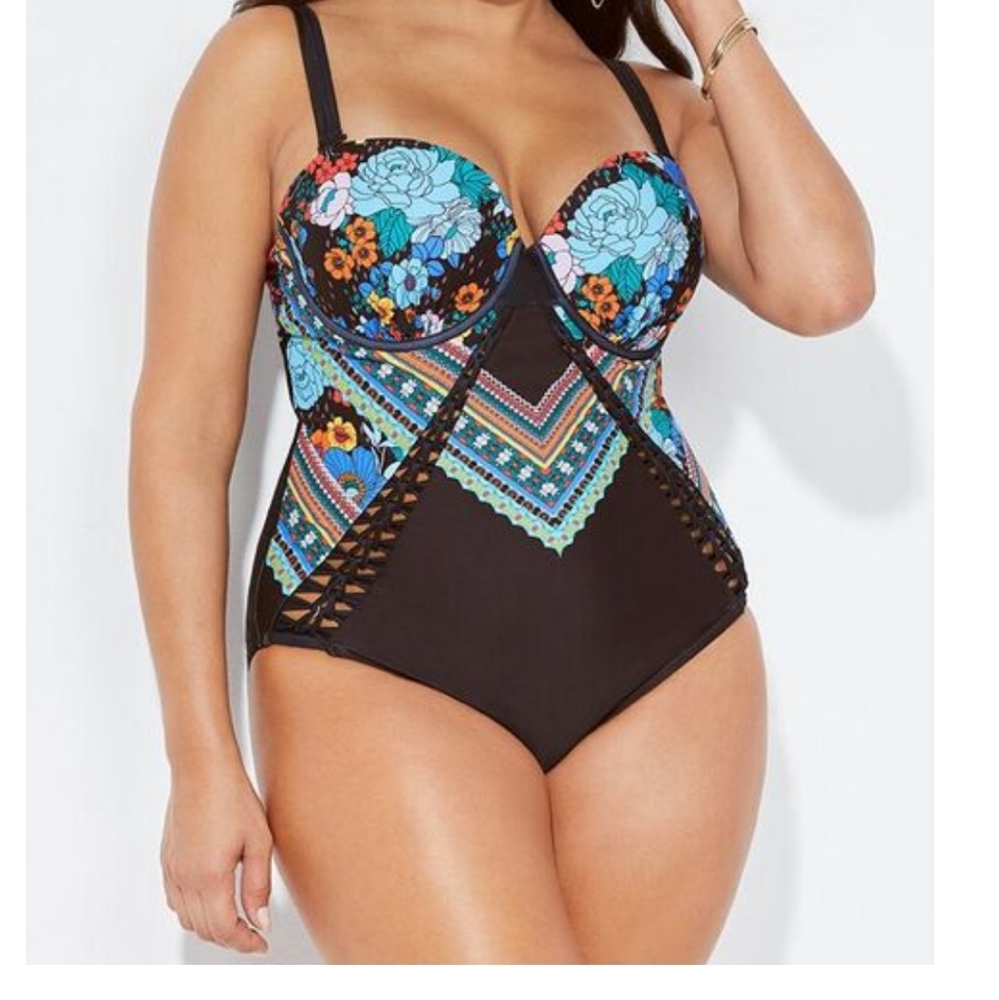 Floral Black Women's Swimsuit
